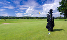 Golf Bag On A Swedish Golf Field