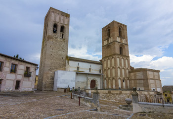 Church of St. Martin, with the two towers, Arevalo, Spain