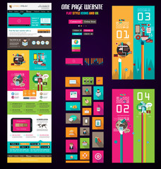 One page website flat UI design template