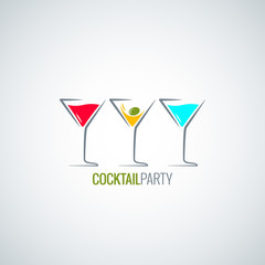 Wall Mural - cocktail party glass menu background