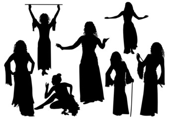 Wall Mural - Oriental Dancers Silhouettes