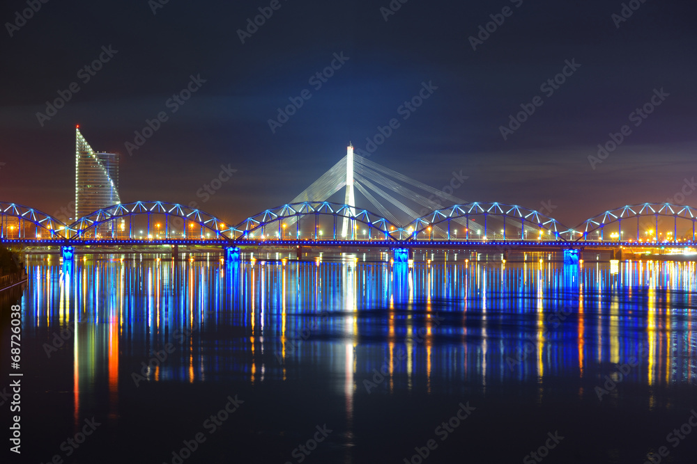 Obraz na płótnie General view on Riga keypoints and Daugava river, Latvia w salonie