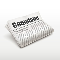 complaint word on newspaper