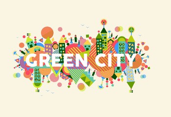 Wall Mural - Green City concept illustration