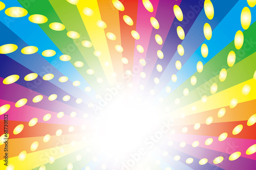 Background Wallpaper Vector Illustration Design Free Free Size Charge Free Colorful Color Rainbow Show Business Entertainment Party Image 背景素材壁紙 レインボー 虹 虹色 七色 放射放 射状 光の玉 Buy This Stock Vector And Explore