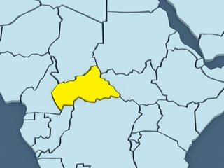 Map of worlds. Central African Republic.