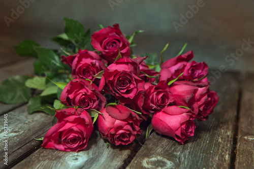 Naklejka dekoracyjna Background with beautiful roses bouquet.,