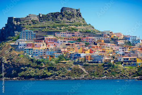 Medieval town Castelsardo, Sardinia, Italy Wallpaper Mural