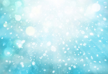 Wall Mural - snowfall bokeh background.