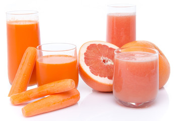 Poster - Composition with carrot and grapefruit juices