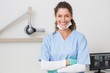 © WavebreakmediaMicro - Dentist in blue scrubs smiling at camera