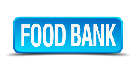 Wall Mural - food bank blue 3d realistic square isolated button