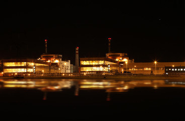 Nuclear power plant at night - Temelin, Czech Republic