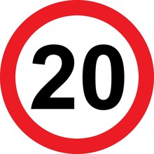 20 Speed Limitation Road Sign