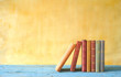 row of books, grungy background, free copy space
