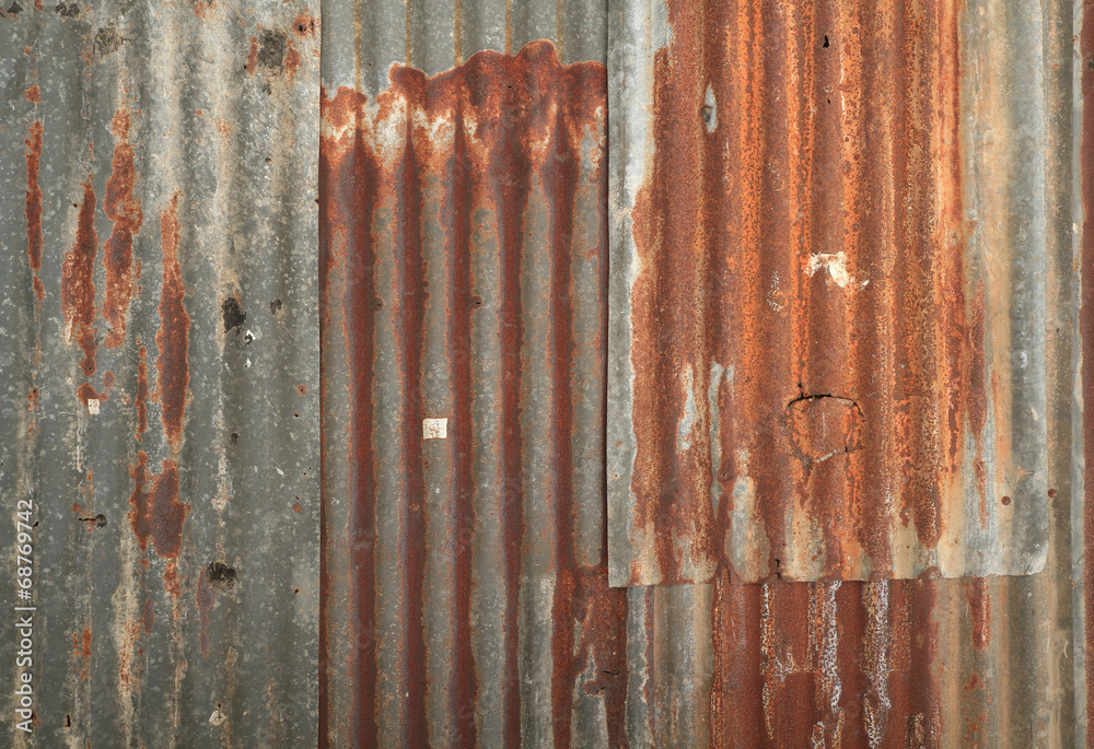 Rusty Corrugated Metal Wall Texture Background Wall Mural Wallpaper Murals Winai Tepsuttinun