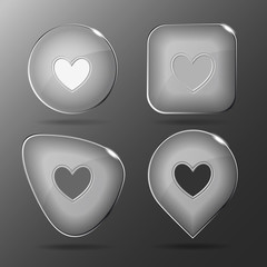 Sticker - Heart. Glass buttons. Vector illustration.