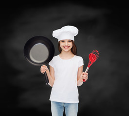 Poster - smiling little girl in white blank t-shirt