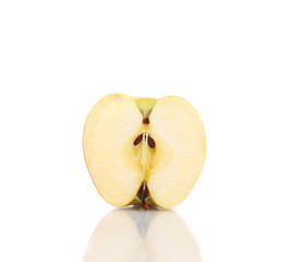 Wall Mural - Closeup of ripe halved apple.