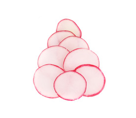 Wall Mural - Sliced radish in form of triangle.