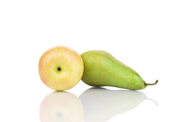 Wall Mural - Beautiful ripe pear and apple.