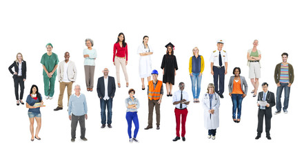 Sticker - Group of Multiethnic People with Different Jobs