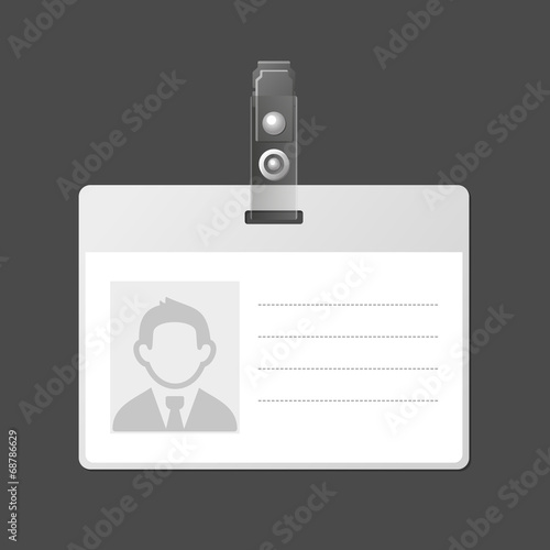 Бейджик онлайн бесплатно и распечатать Blank Identification Card Badge ID Template. Иллюстрация Stock Adobe Stock