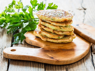 Canvas Print - Squash and  zucchini fritters