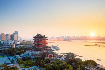 Wall Mural - nanchang tengwang pavilion at dusk