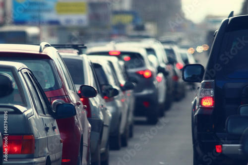 Fotografie, Obraz traffic jams in the city, road, rush hour