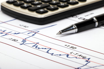 Wall Mural - financial analysis and marketing graph chart