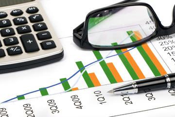 Wall Mural - financial analysis and marketing graph chart