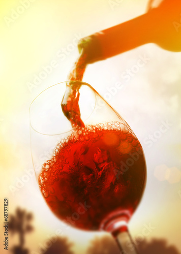 Board z aluminiowym obramowaniem Czerwone wino