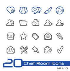 Canvas Print - Chat Room Icons // Line Series