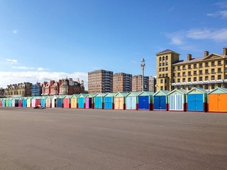 colourfully painted beach huts, Brighton and Hove