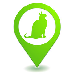 Fototapete - chat sur symbole localisation vert