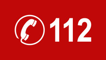 Telefonhörer Im Kreis Und 112 Notrufnummer - 16 Zu 9 - G1074