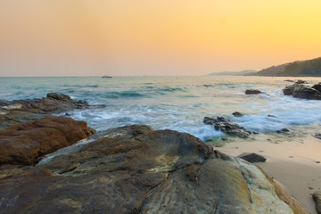 Wall Mural - Sunset and blue sky at koh samet Beach,thailand