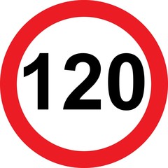 Sticker - 120 speed limitation road sign