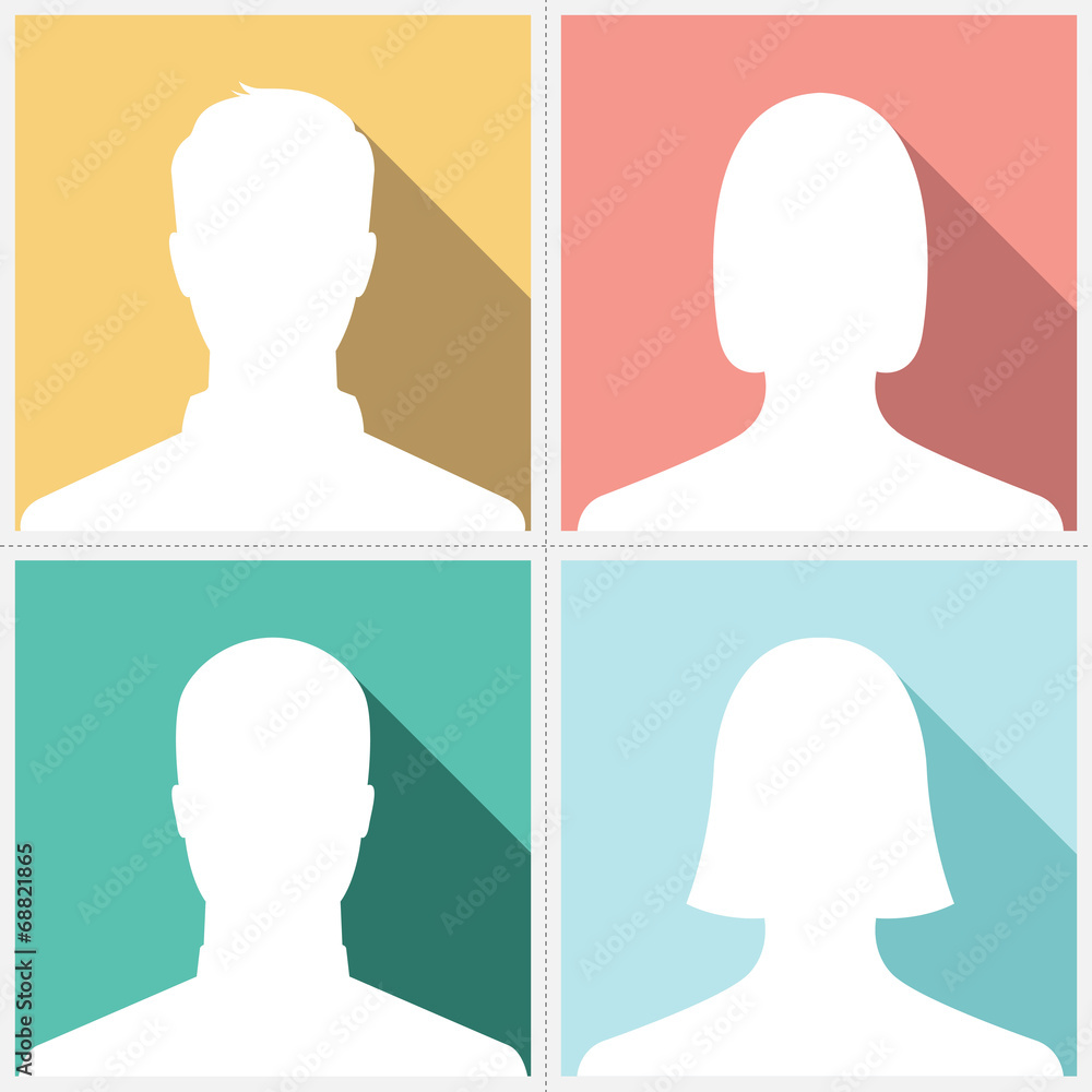 Male & female silhouette avatar profile picture set Stock Vector ...