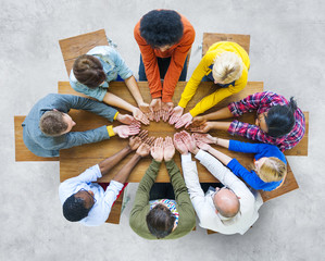 Poster - Group of Diverse People Hand Cupped