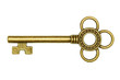 Golden key isolated on white