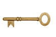 Golden key isolated on white