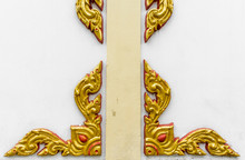 High Relief Golden And Red Sculpture