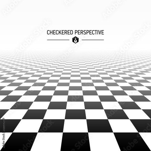 Cuadros en Lienzo Checkered perspective background