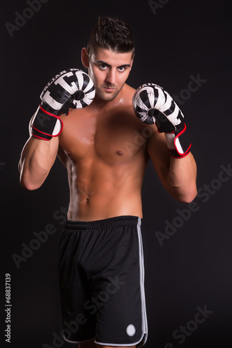 Obraz na płótnie canvas trzyczęściowy "tryptyk" Kickboxer