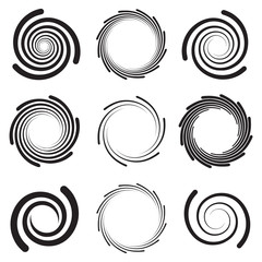 Canvas Print - optical art collection of spirals with rounded edges