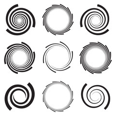 Canvas Print - Optical Art Collection of Spirals with clipped edges