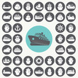 Boat and ship icons set. Illustration eps10