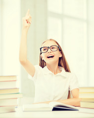 Poster - student girl studying at school